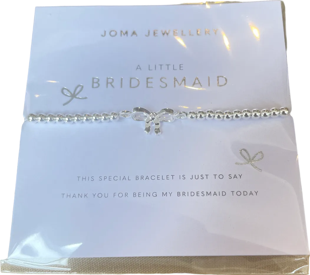 Joma Jewellery Silver Children's A Little 'Bridesmaid' Bracelet One Size