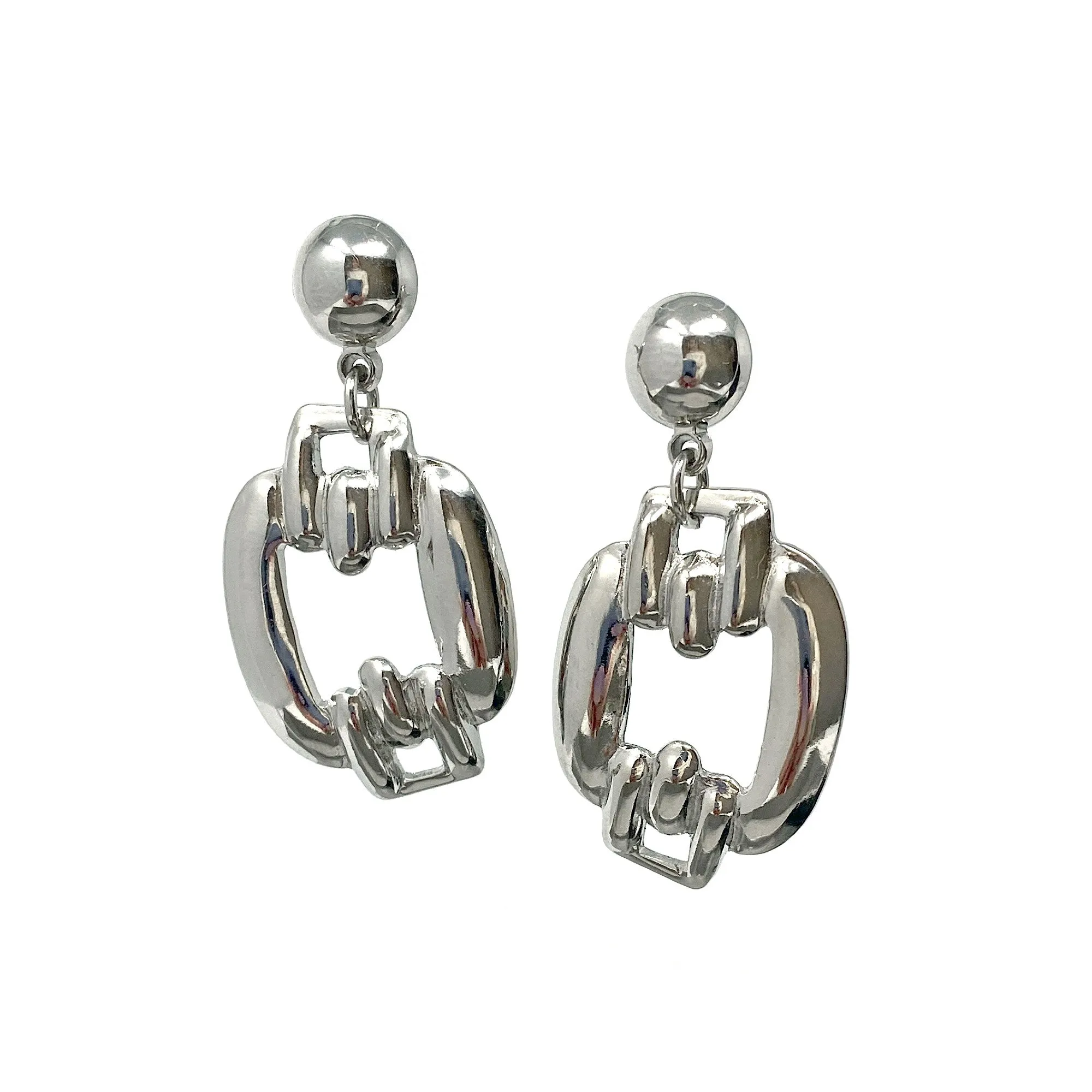 KARINA silver statement earrings