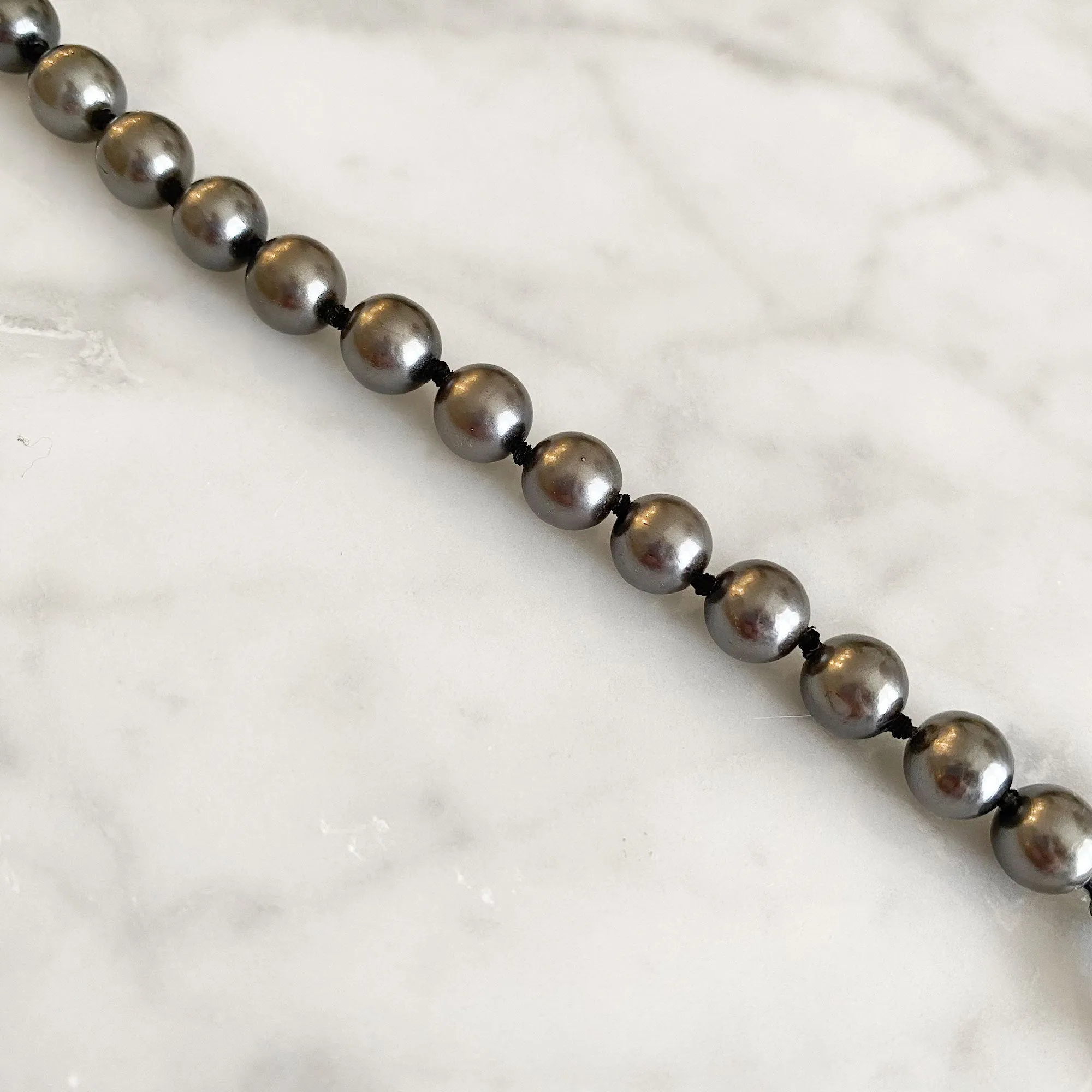 KIDWELL long grey pearl and chain necklace