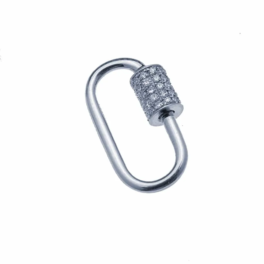 Large Gold Carabiner Charm Enhancer with DIamonds