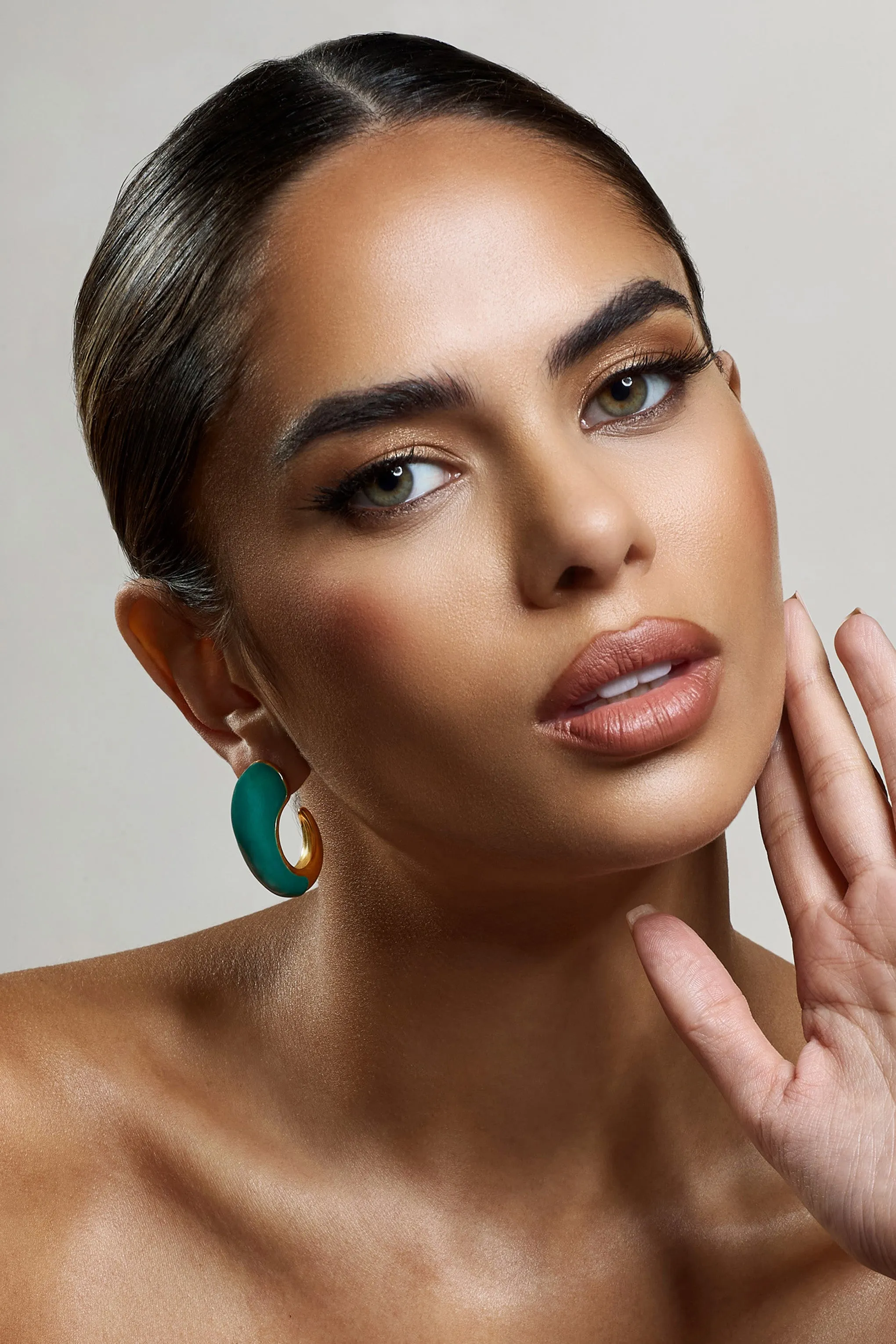 Lavern | Green Chunky Hoop Earrings