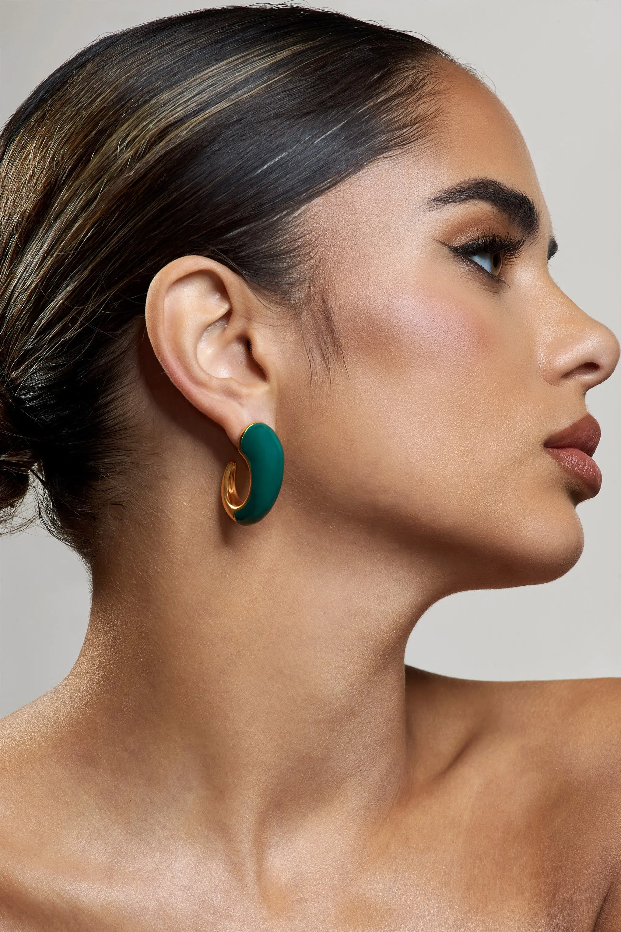 Lavern | Green Chunky Hoop Earrings