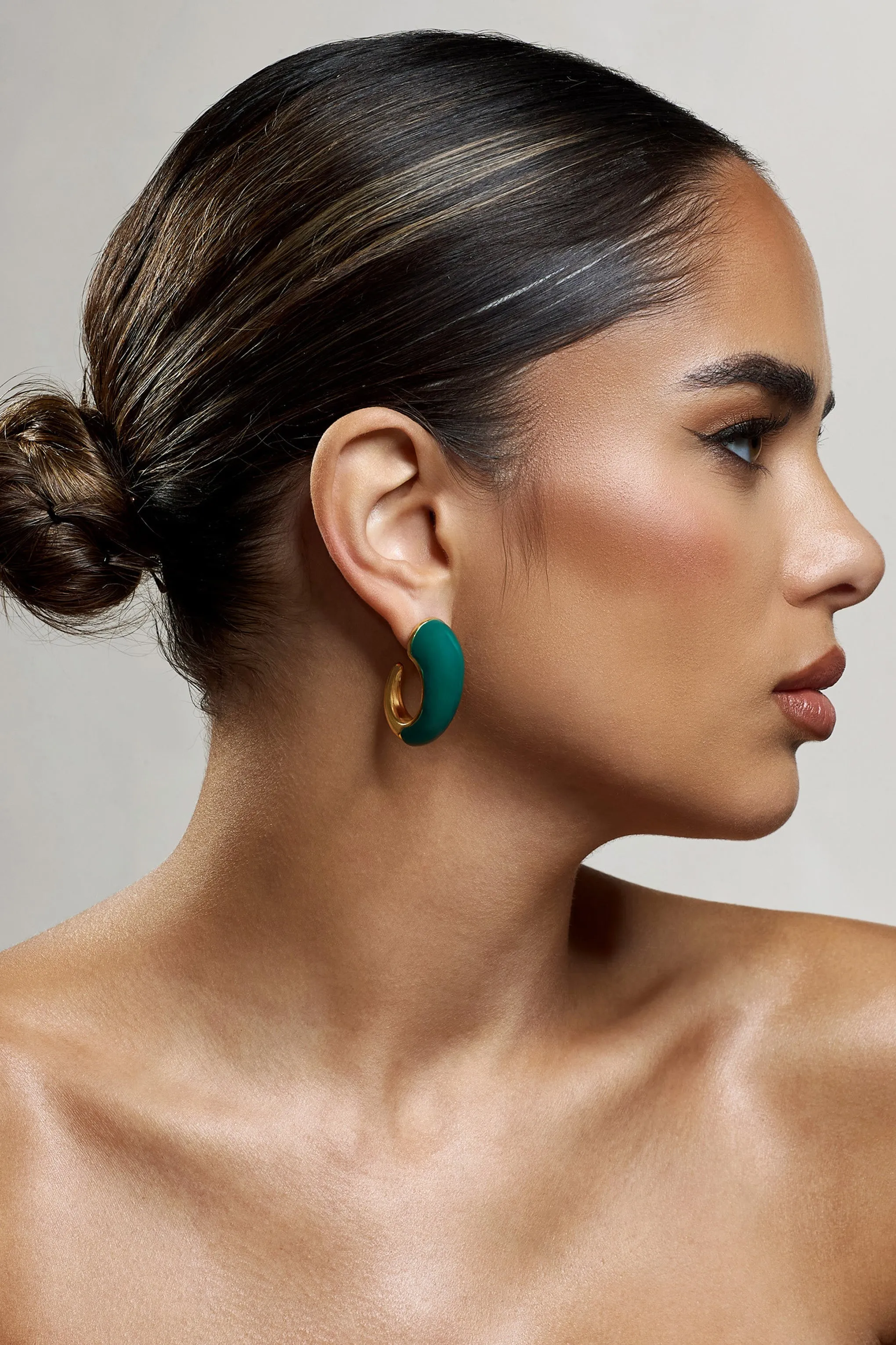 Lavern | Green Chunky Hoop Earrings