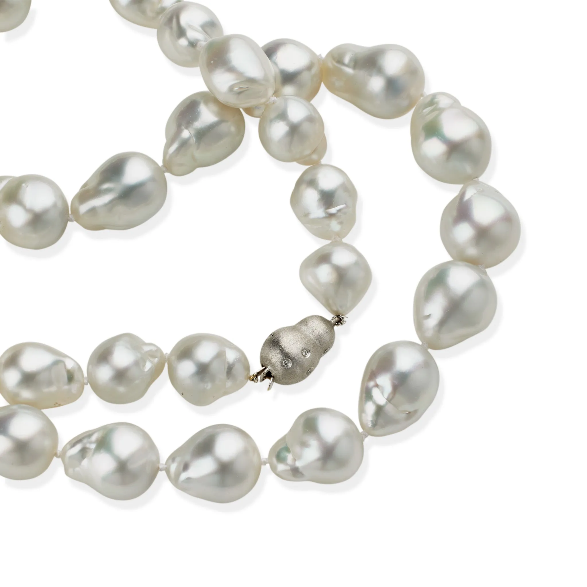 Long Cultured Baroque Natural Color South Sea Pearl Necklace