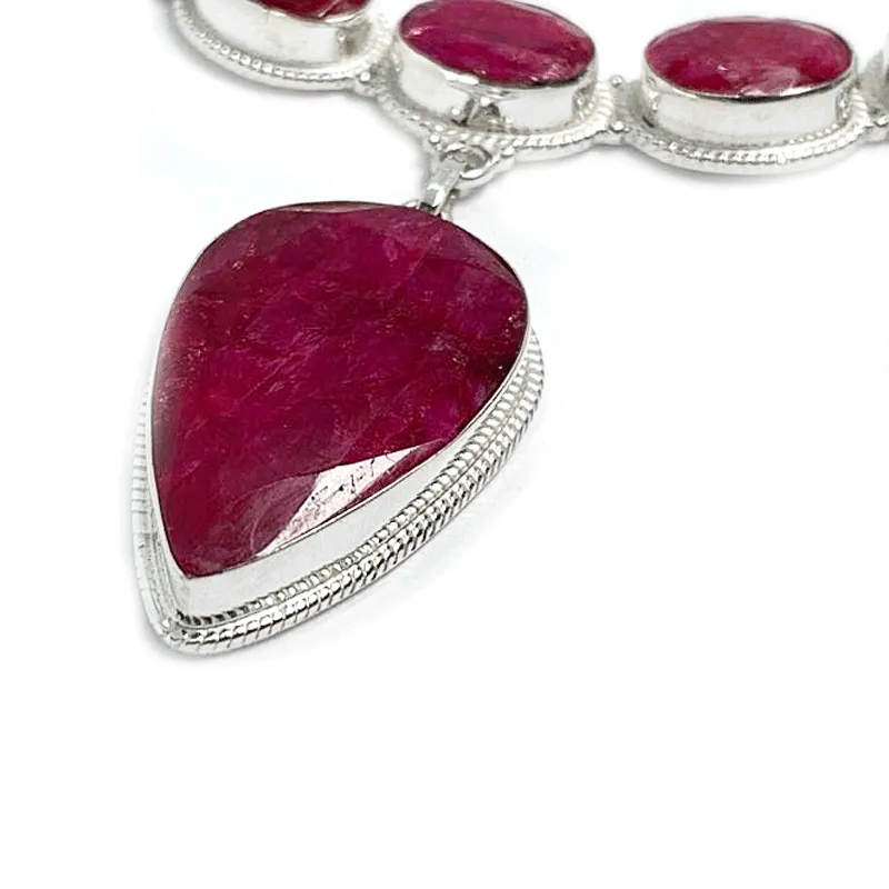 Luxe Ruby Quartz Gemstone Necklace