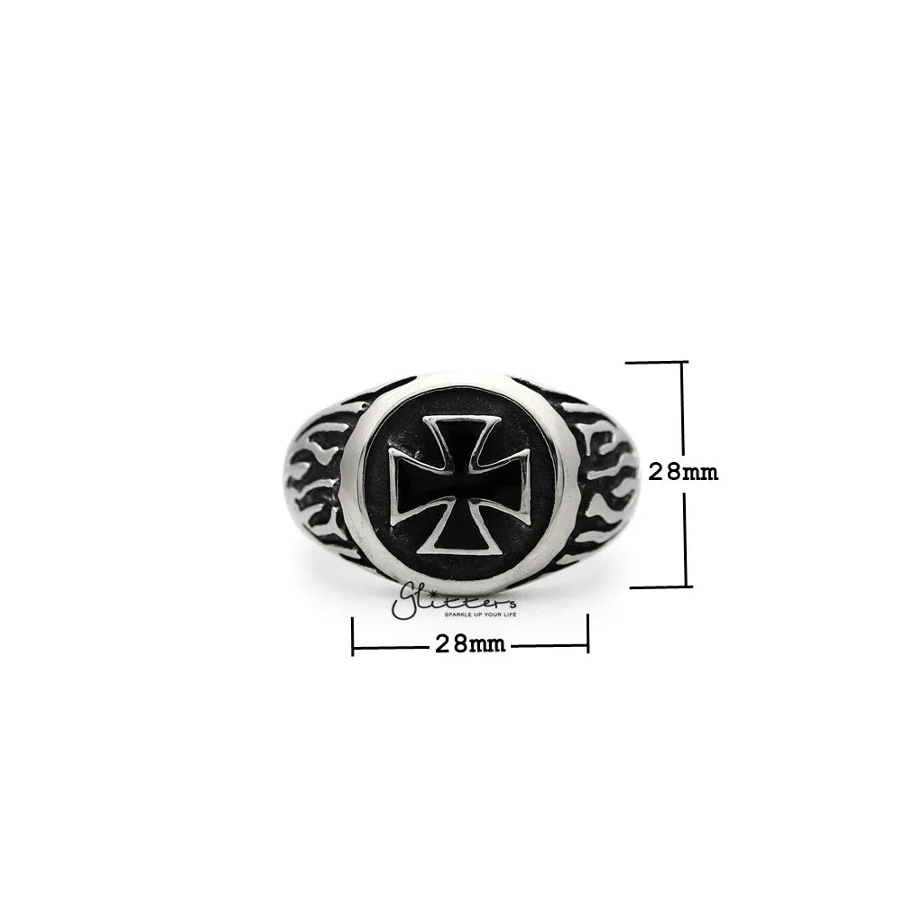 Men's Stainless Steel Circle Cross Casting Rings