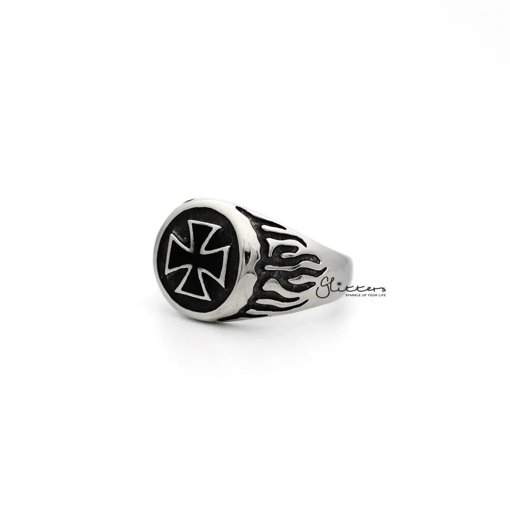 Men's Stainless Steel Circle Cross Casting Rings