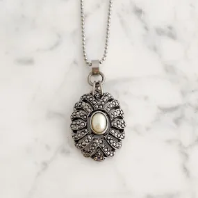 MERCEDES vintage marcasite pendant necklace