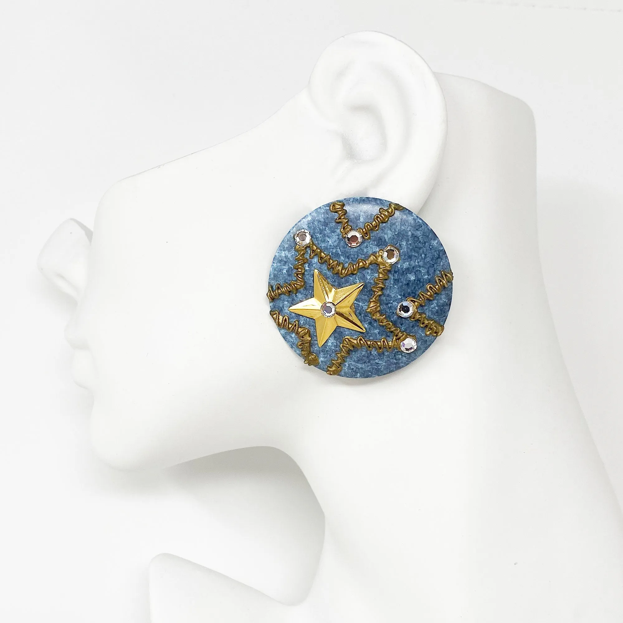 MICHELLE 1980's blue star studs