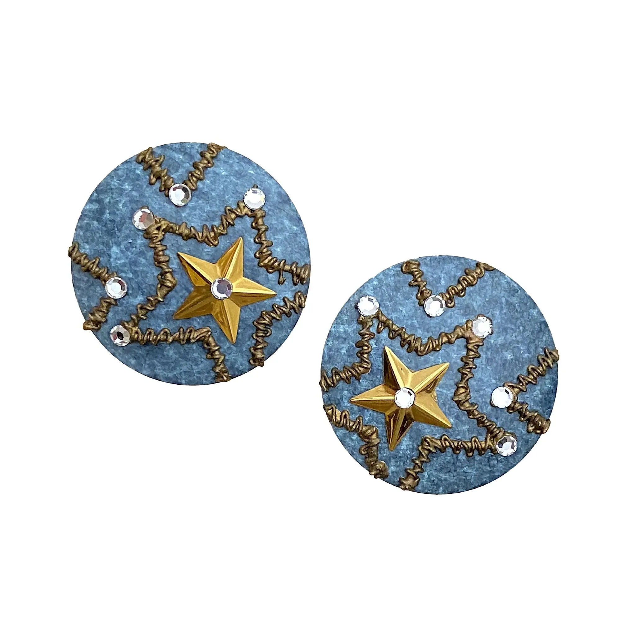 MICHELLE 1980's blue star studs