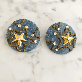 MICHELLE 1980's blue star studs