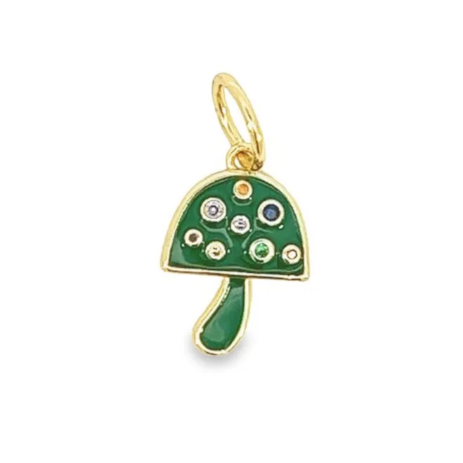 Mini Enamel Mushroom Charm