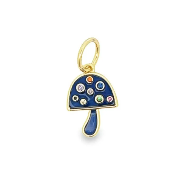 Mini Enamel Mushroom Charm