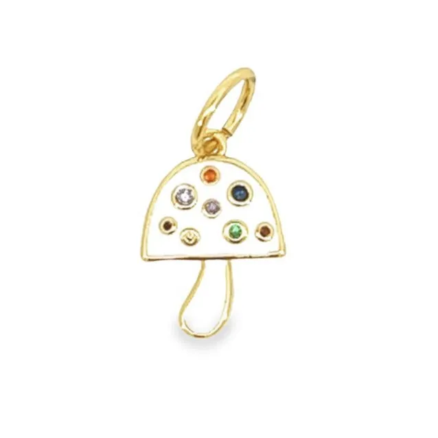 Mini Enamel Mushroom Charm