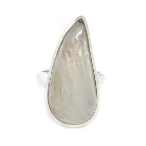 Moonstone Classic Teardrop Silver Ring