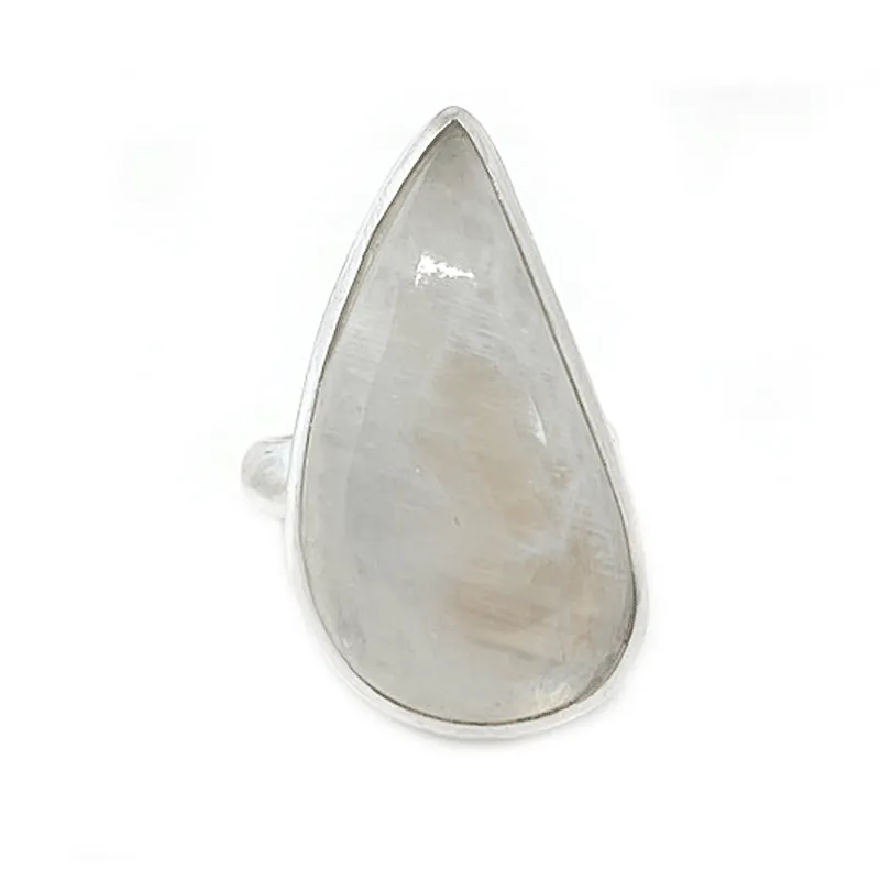 Moonstone Classic Teardrop Silver Ring