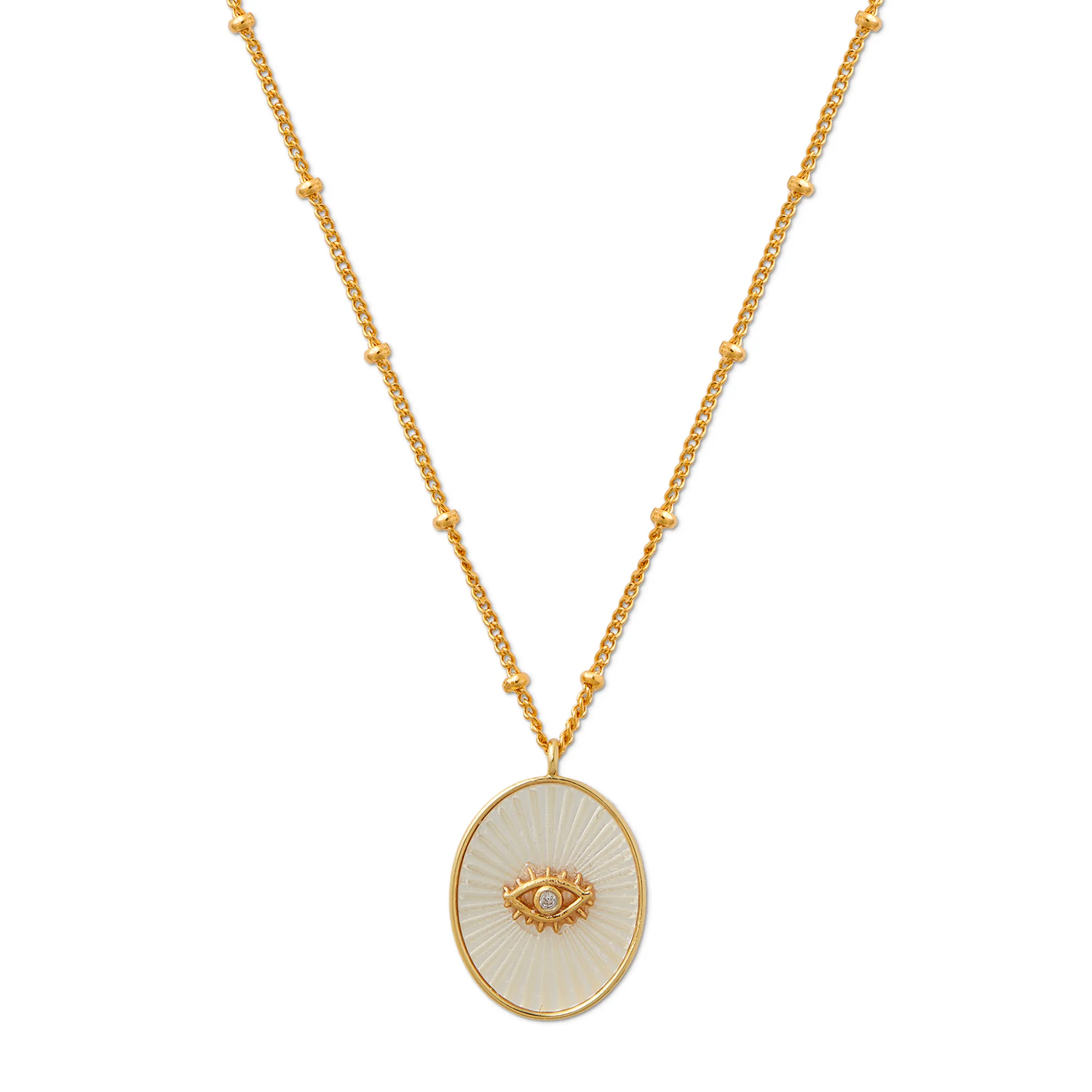 Mother Of Pearl Evil Eye Necklace