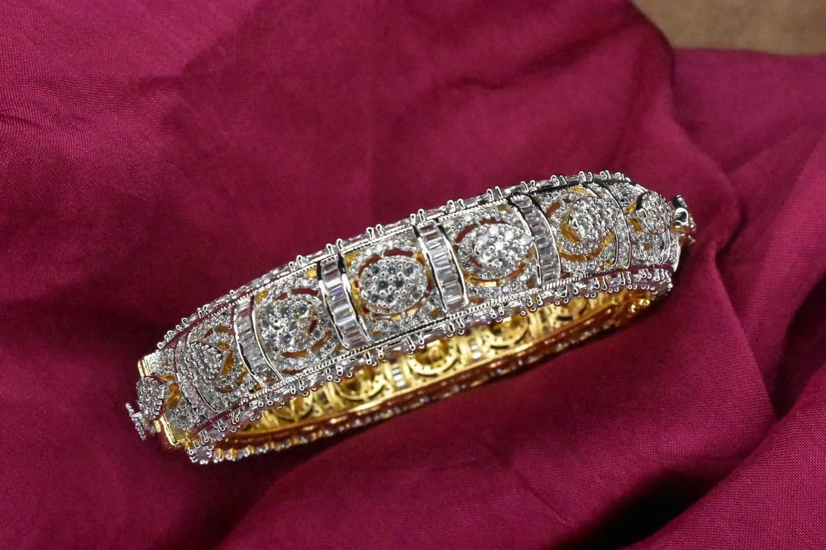 One Gram Gold Dazzling American Diamonds kada