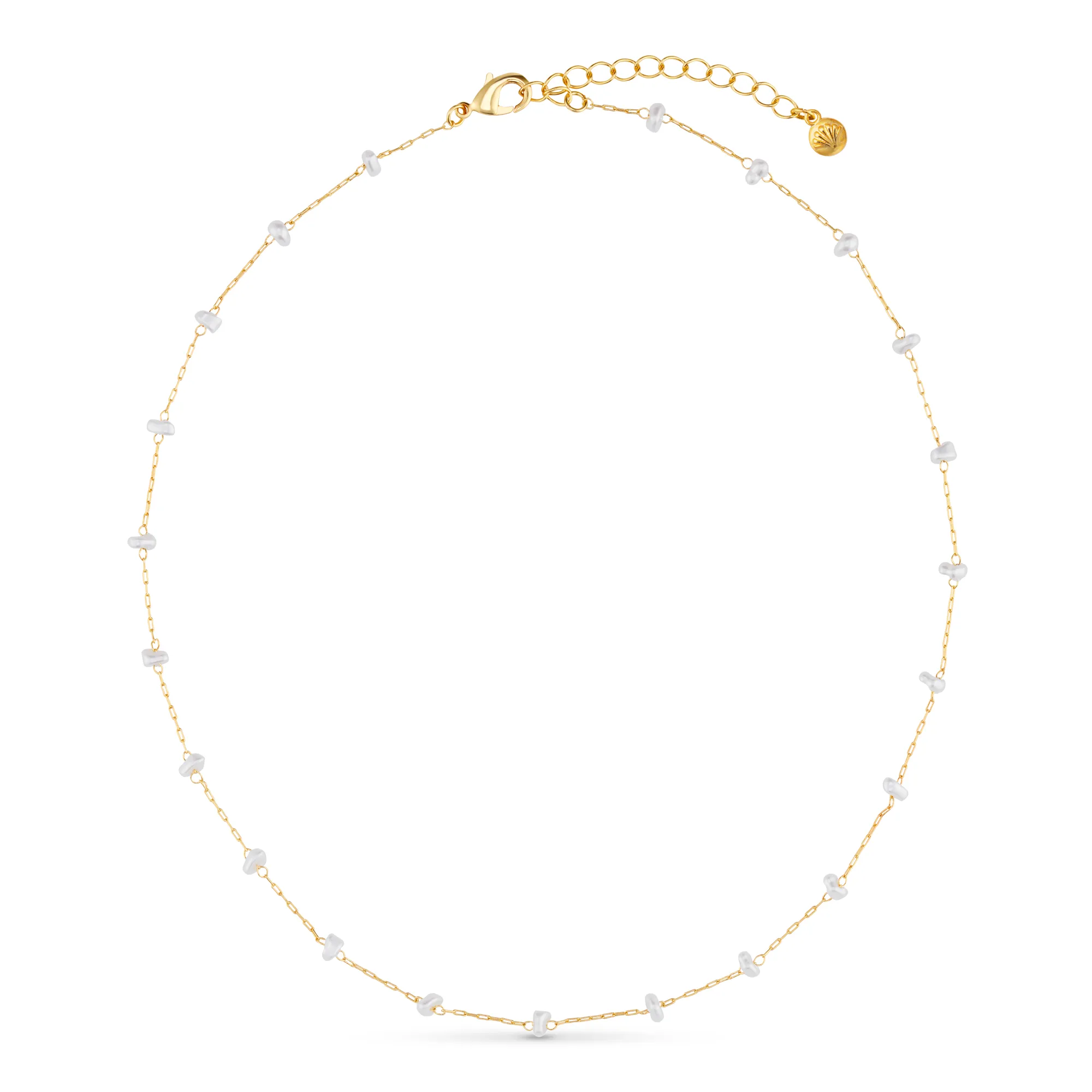 Pearl Stationed Chain Necklace