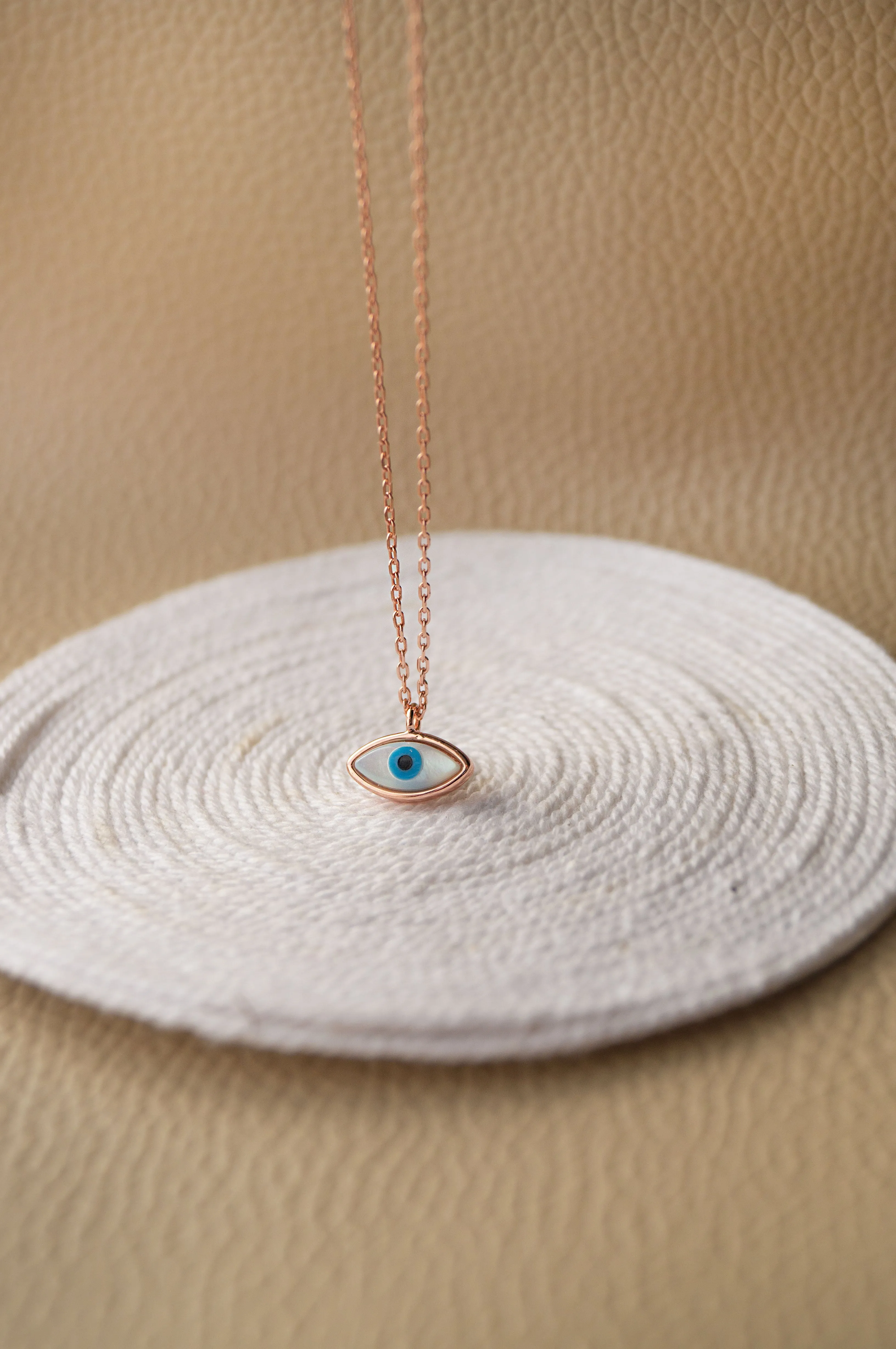 Petite Dainty Evil Eye Sterling Silver Chain Necklace