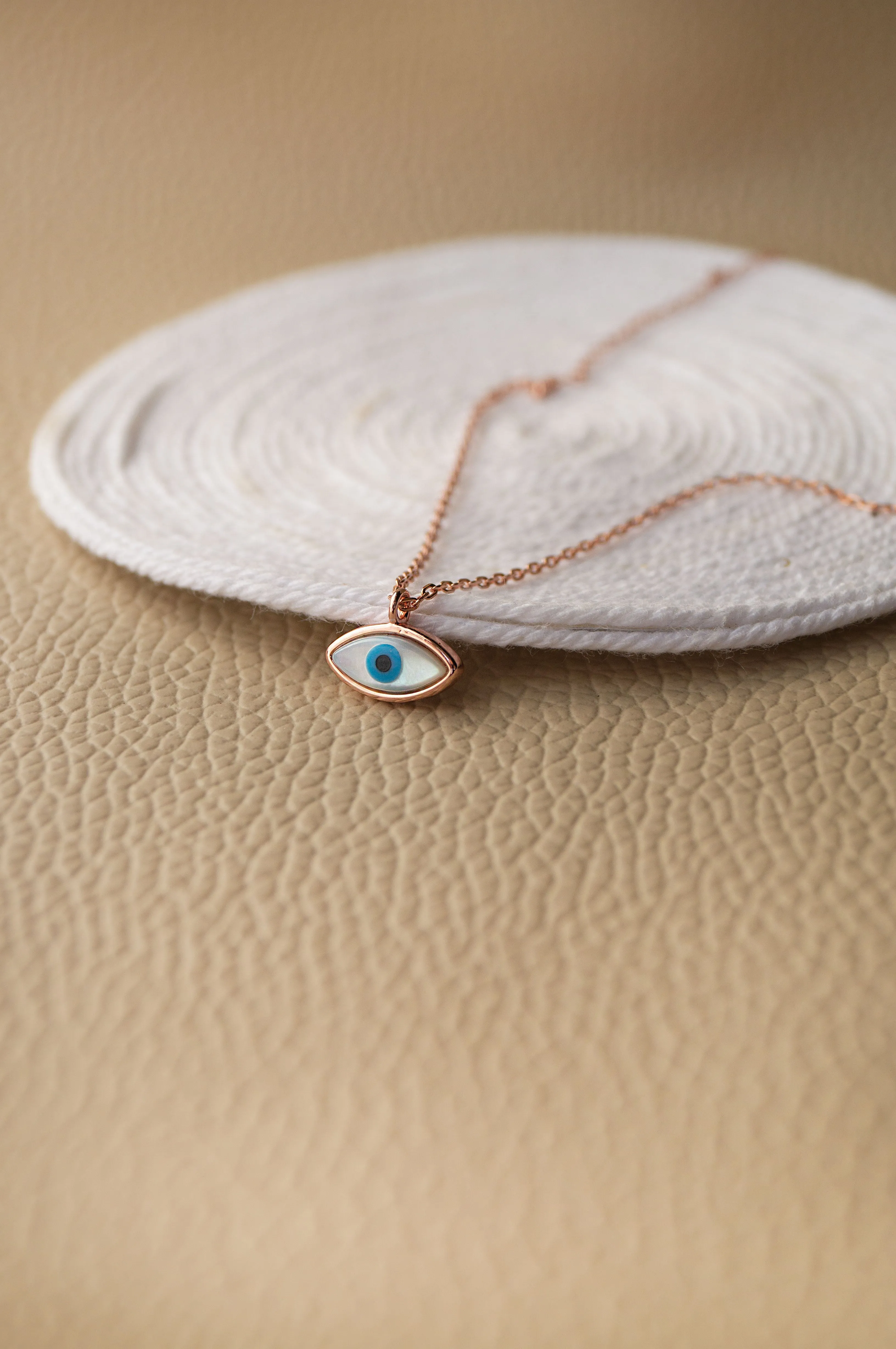 Petite Dainty Evil Eye Sterling Silver Chain Necklace