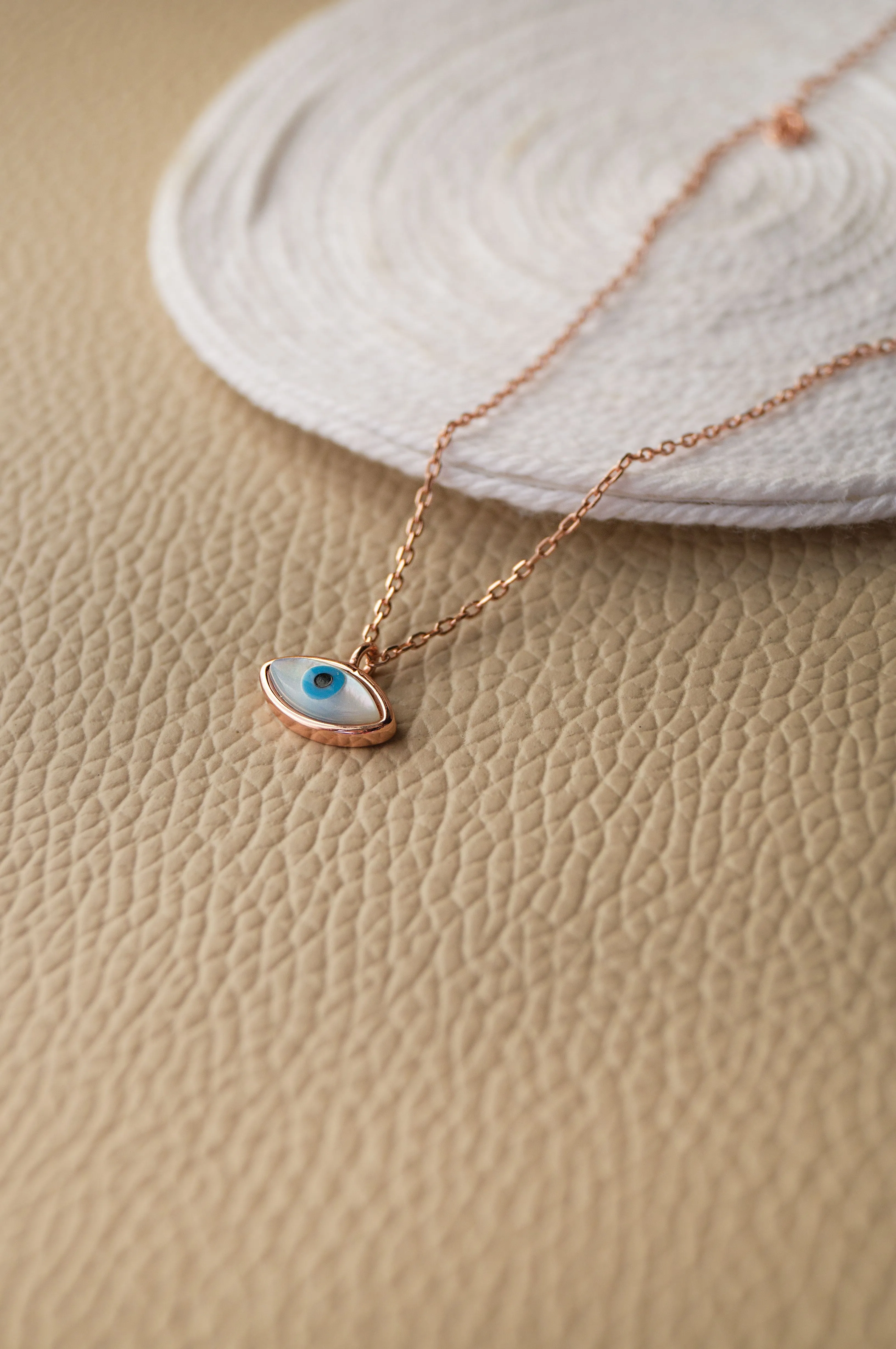 Petite Dainty Evil Eye Sterling Silver Chain Necklace