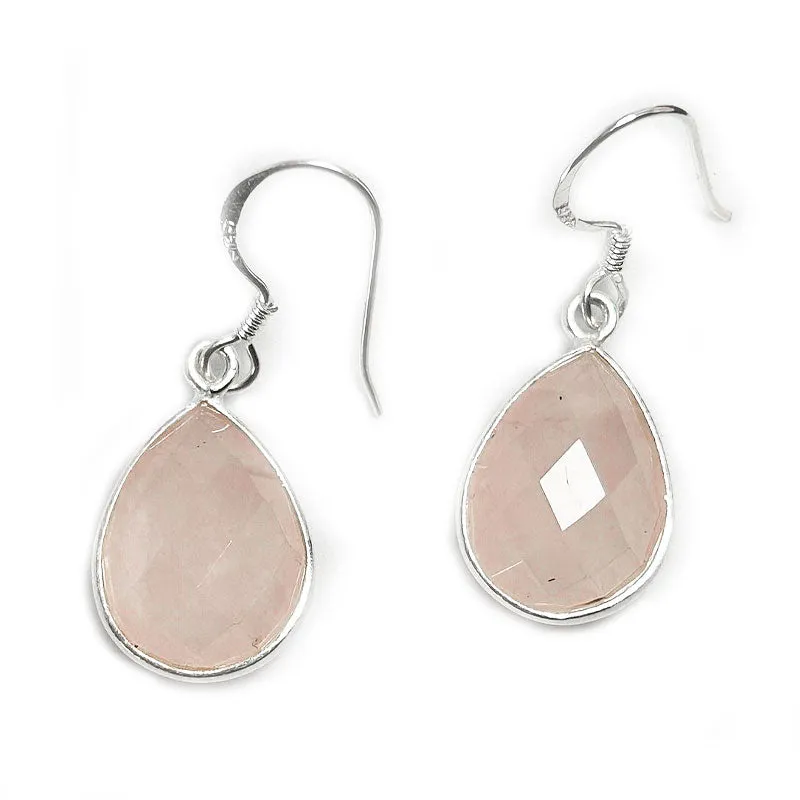 Picola Rose Quartz Teardrop Earrings