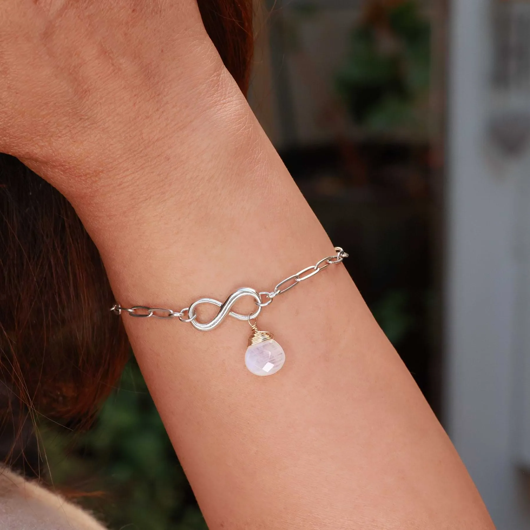 Pure Love - Infinity Sterling Silver PaperClip Chain Bracelet