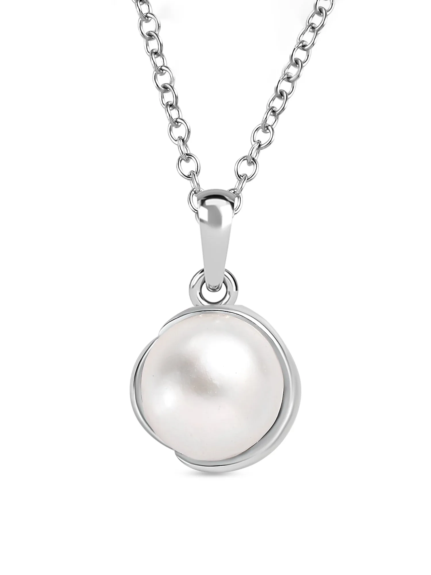 Pure Silver Freshwater Pearl Flower Necklace At Ornate Jewels