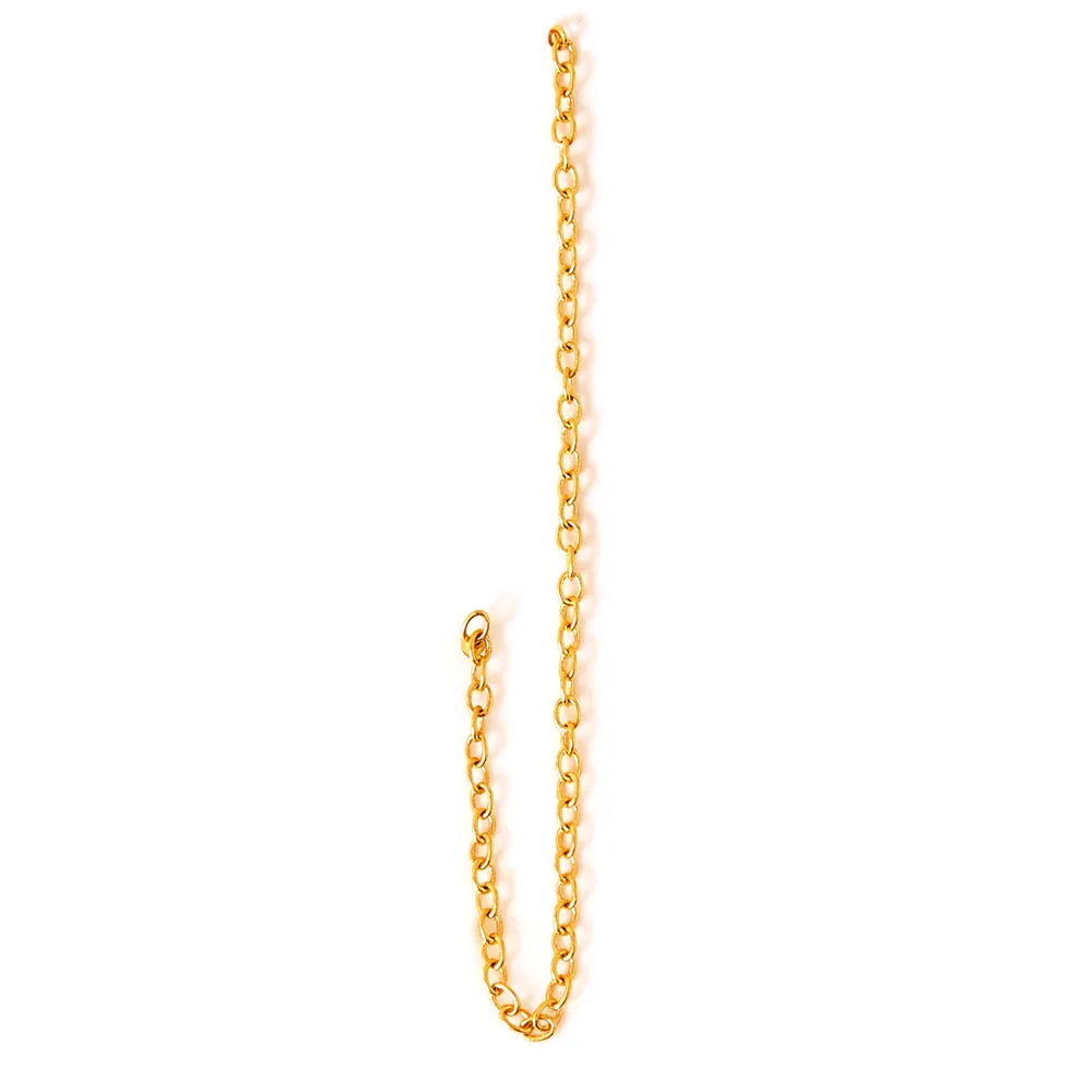 Real Gold Plated Gold Z Single Chain Threader Earring