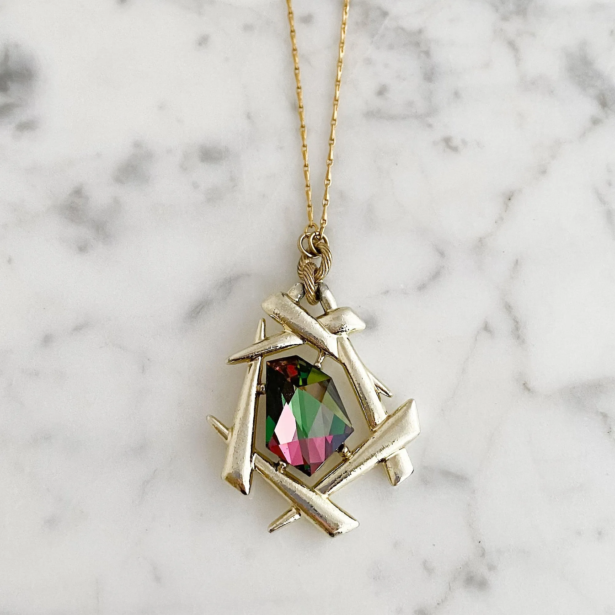 REESE vintage watermelon crystal pendant