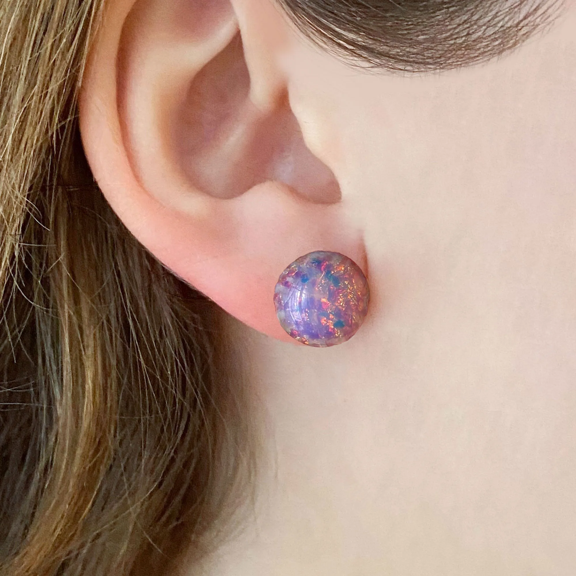 RONA silver opal studs