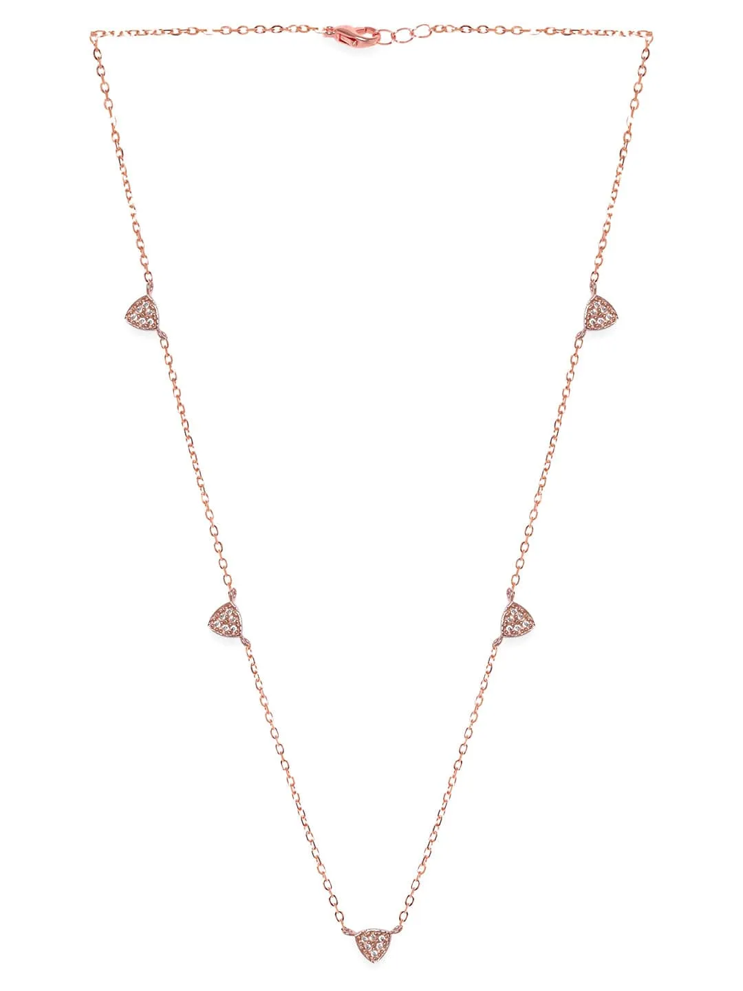 Rubans 925 Silver 18K Rose Gold Plated Heart Charm Necklace