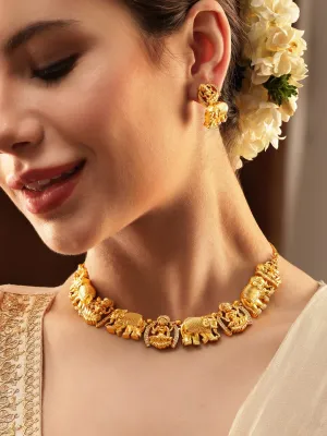 Rubans Gilded Elegance: AD Necklace Set