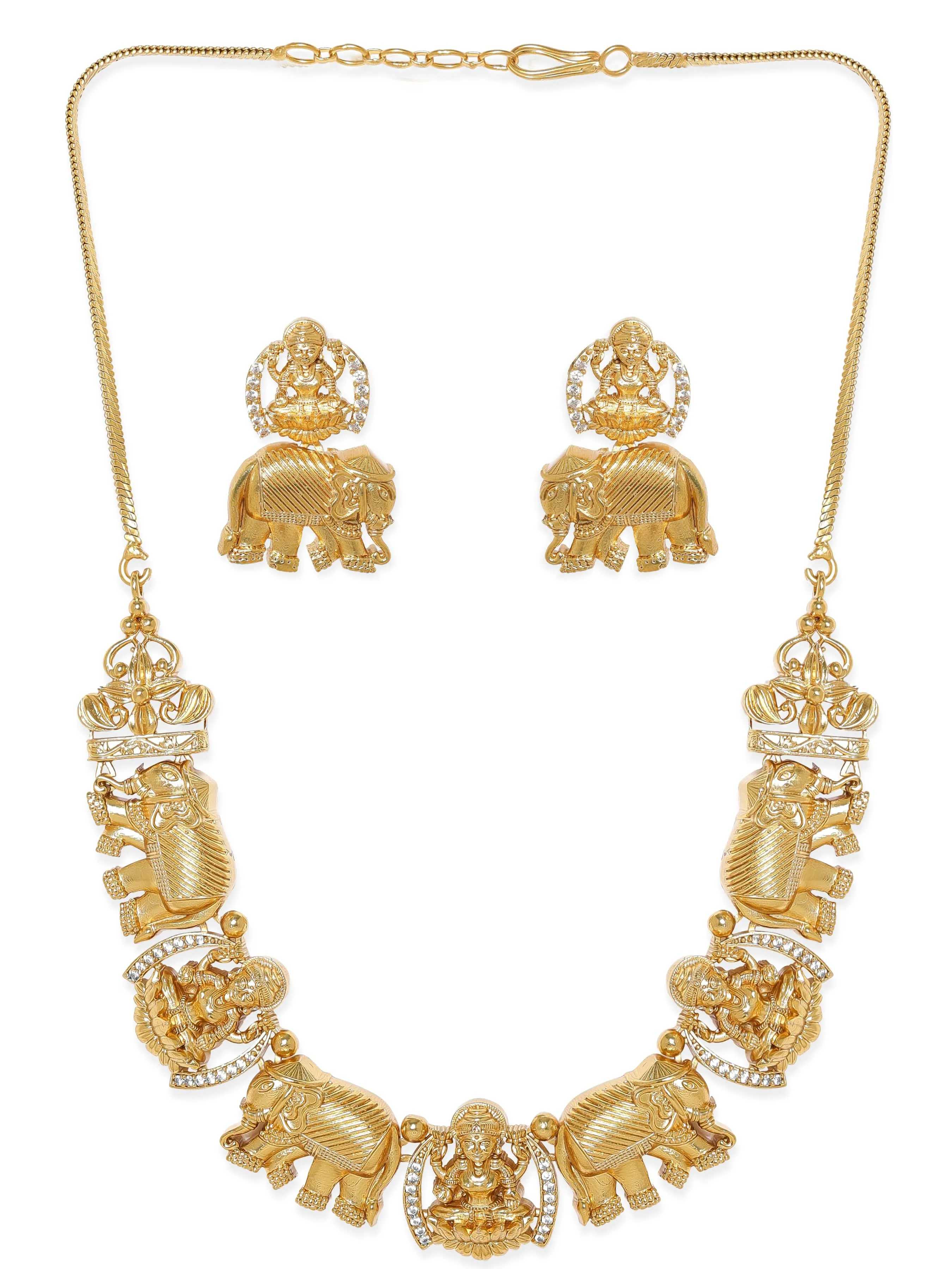 Rubans Gilded Elegance: AD Necklace Set