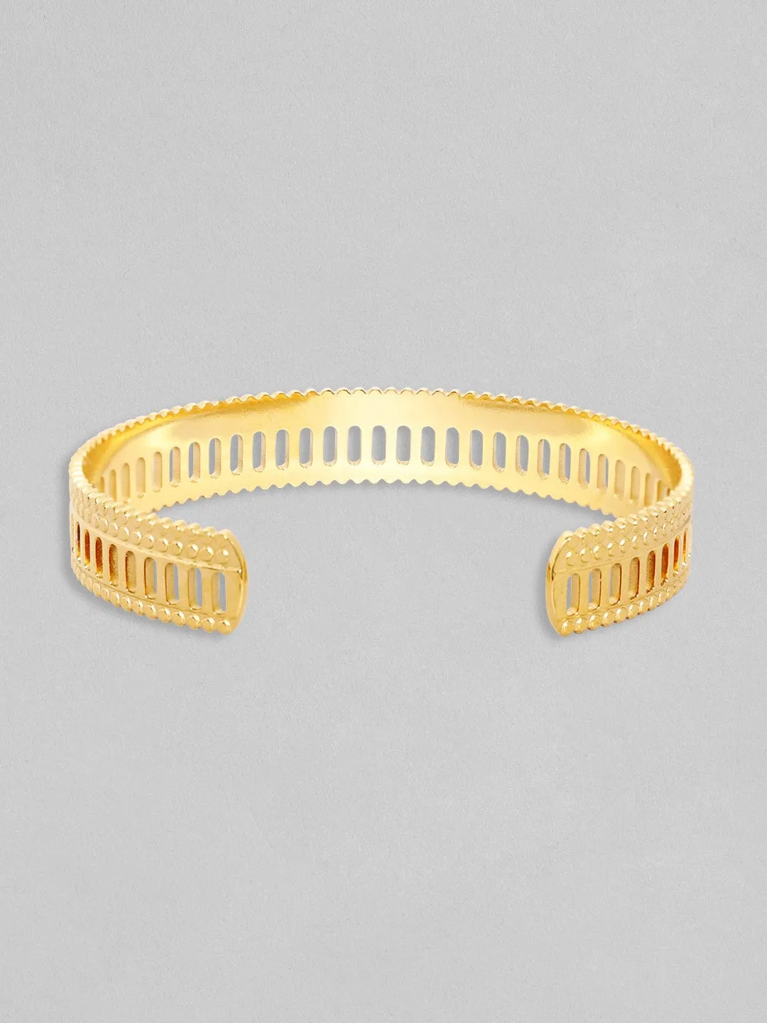 Rubans Voguish Gold Tonedstainless Steel Minimal Adjustable Bracelet