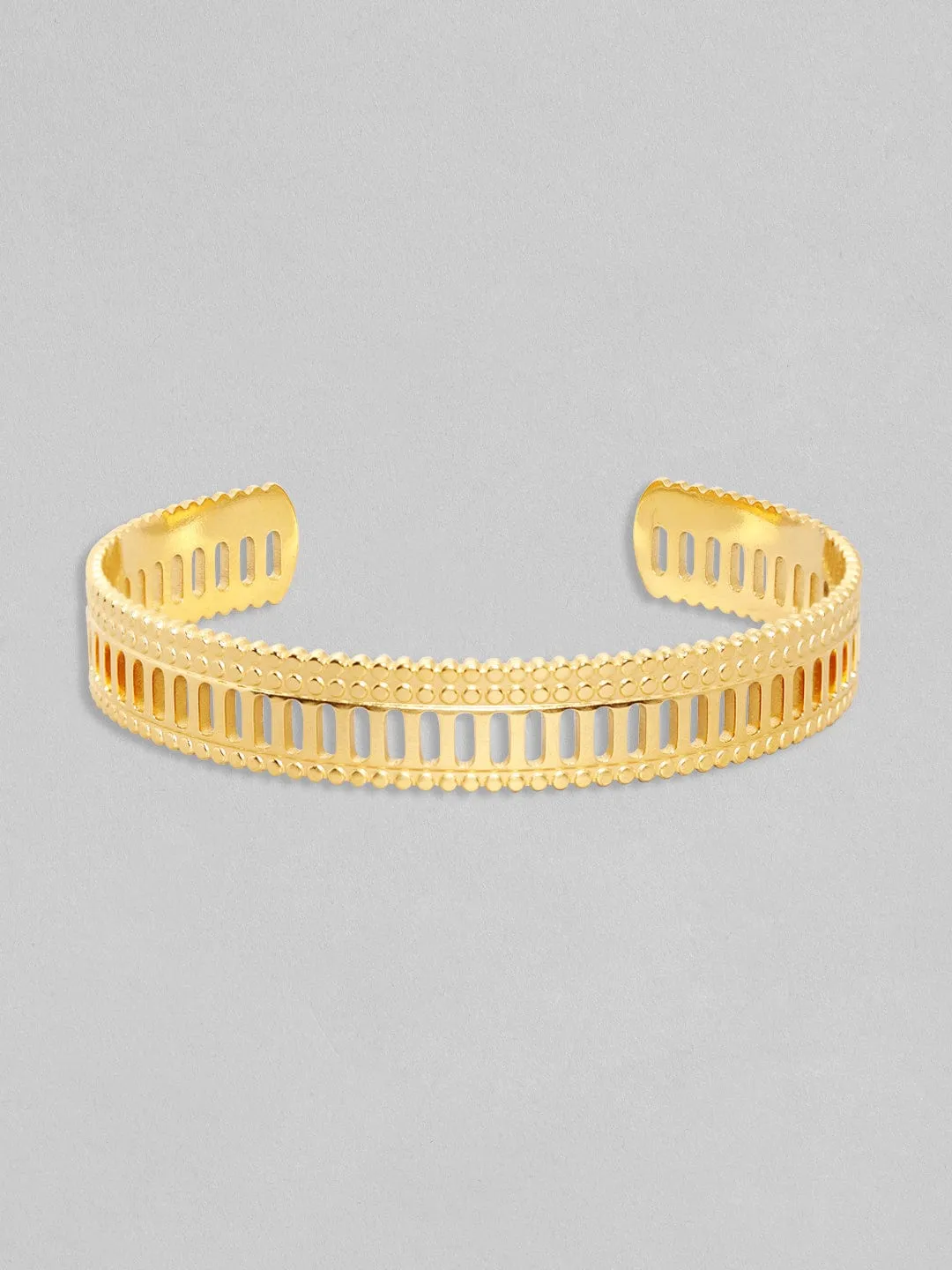 Rubans Voguish Gold Tonedstainless Steel Minimal Adjustable Bracelet