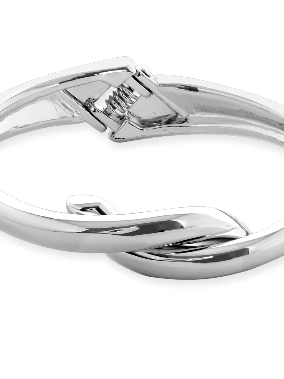 Rubans Voguish Rhodium-Plated Bangle-Style Bracelet