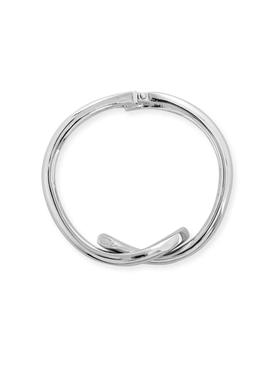 Rubans Voguish Rhodium-Plated Bangle-Style Bracelet