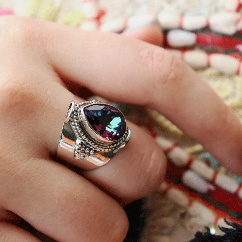 Sabrang Mystic Topaz Gemstone Ring