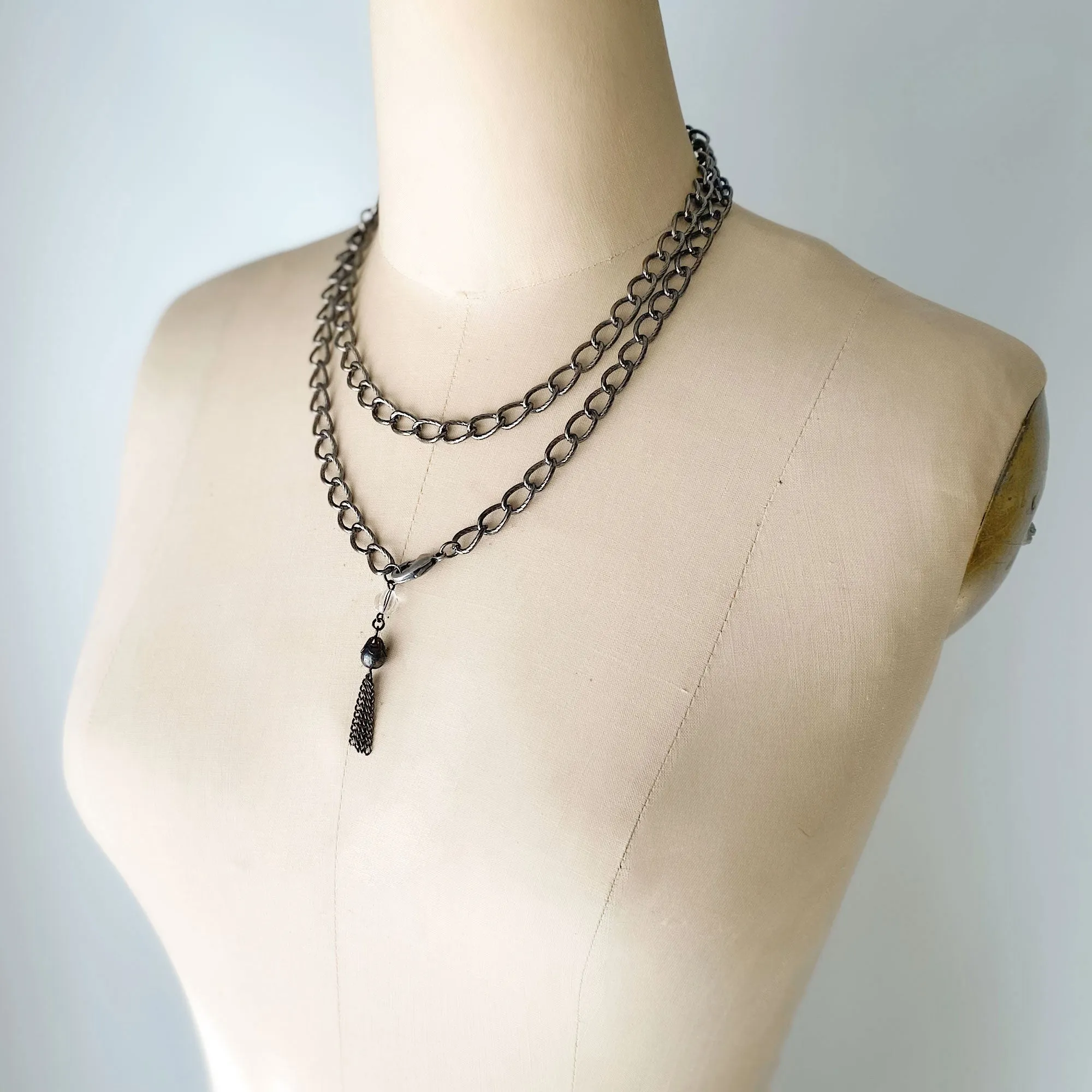 SALVATORE vintage gun metal chain belt