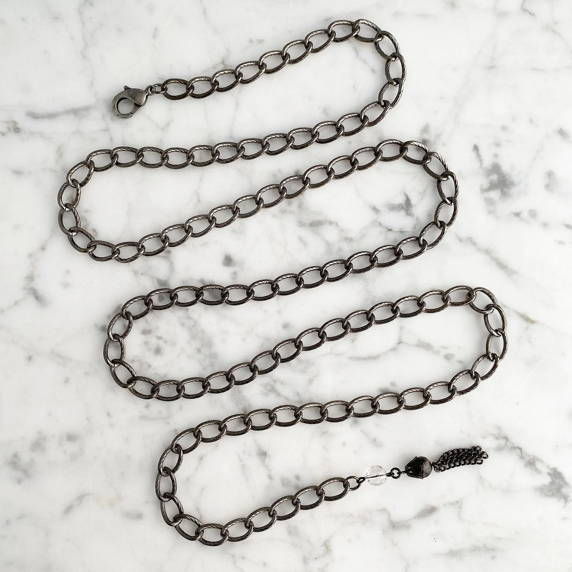 SALVATORE vintage gun metal chain belt