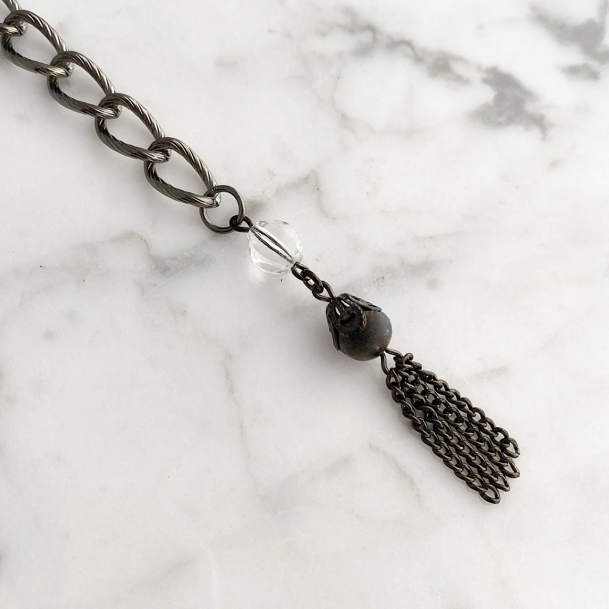 SALVATORE vintage gun metal chain belt