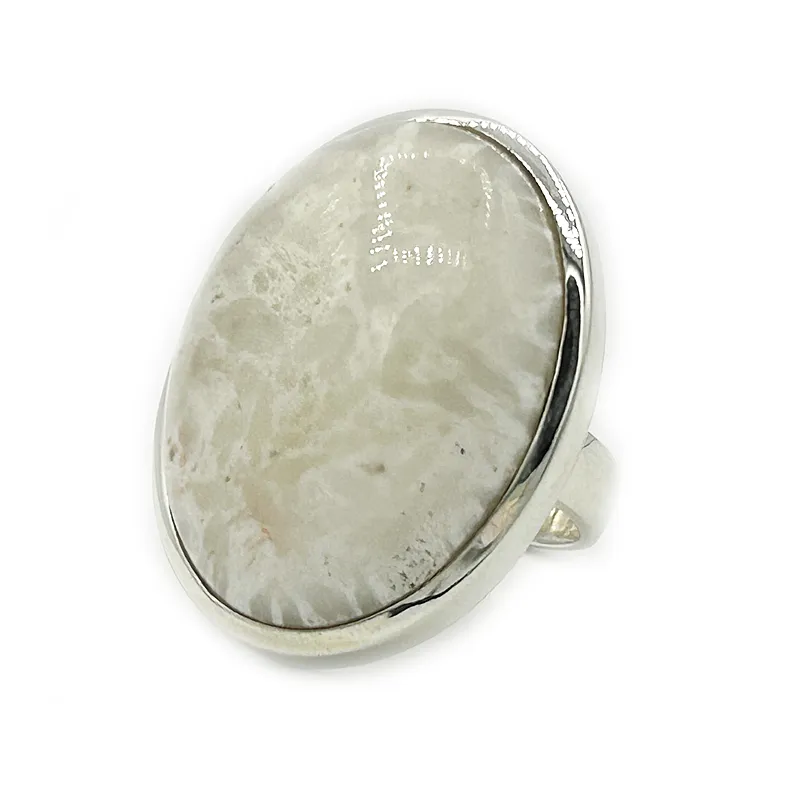 Scolecite Gemstone Silver Ring