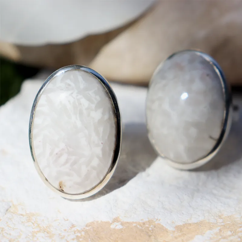 Scolecite Gemstone Silver Ring