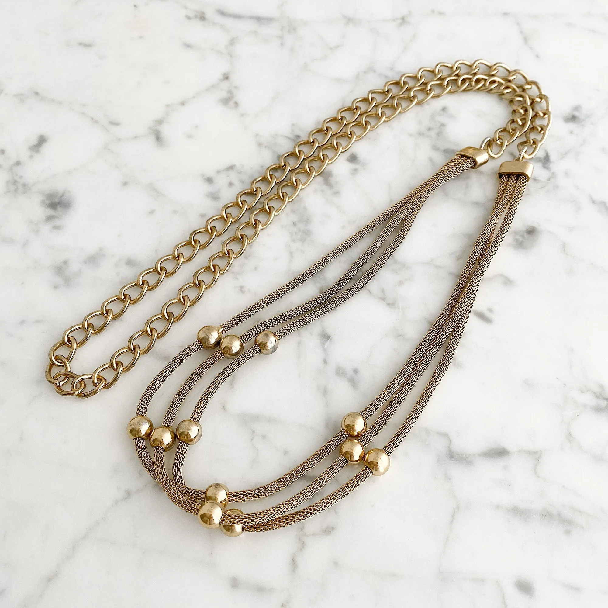 SEYMOUR gold long layered necklace set