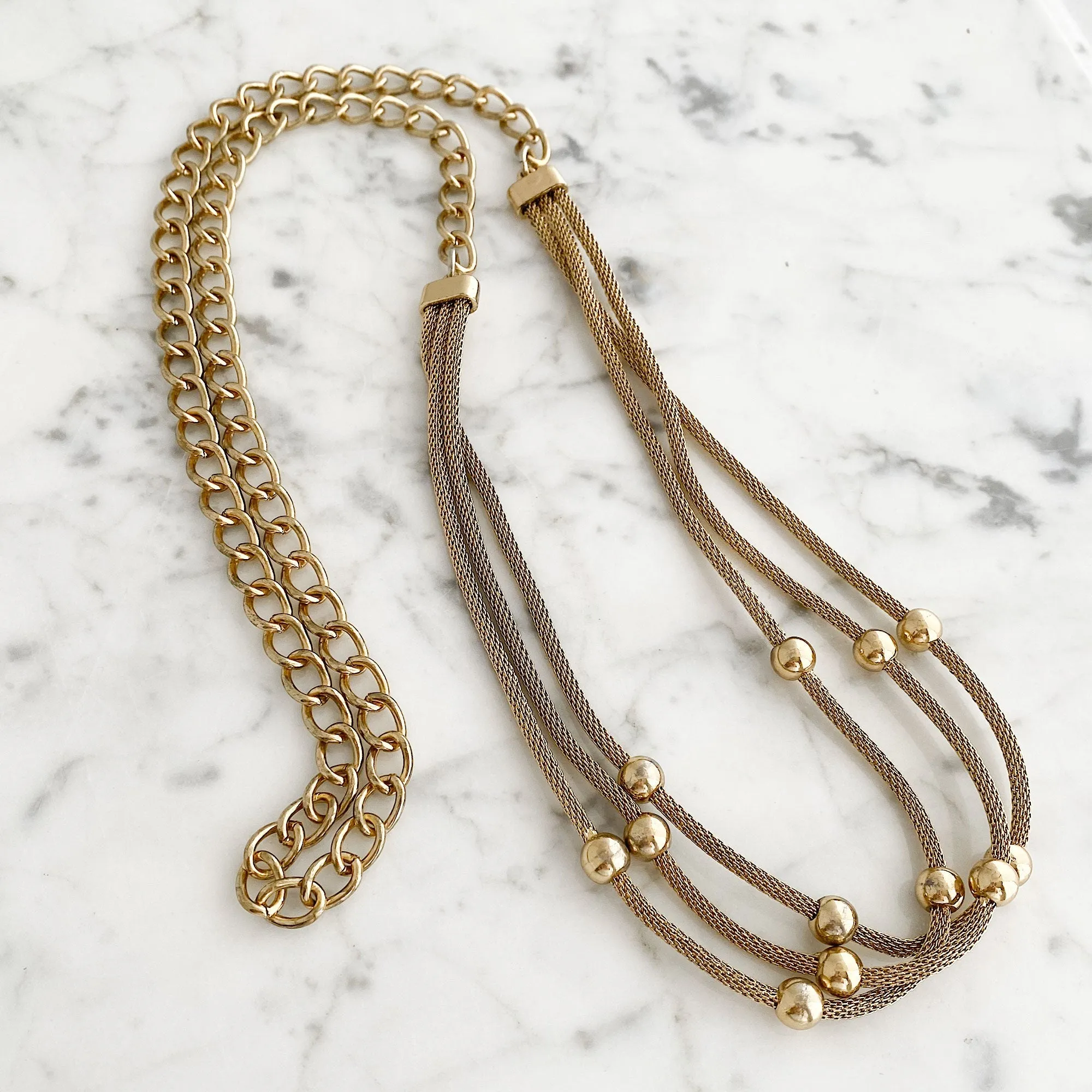 SEYMOUR gold long layered necklace set