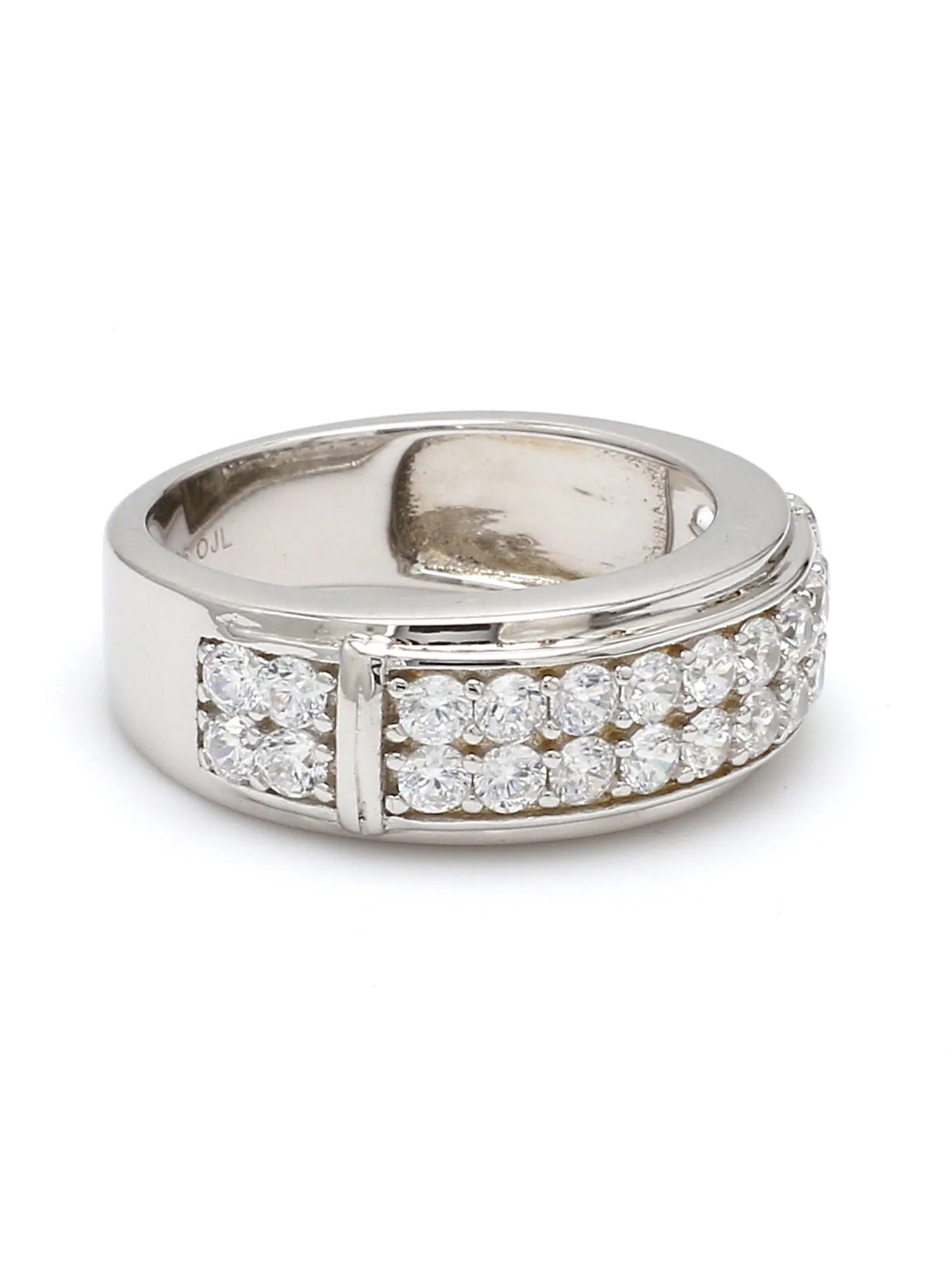 Silver Band Ring In American Diamond