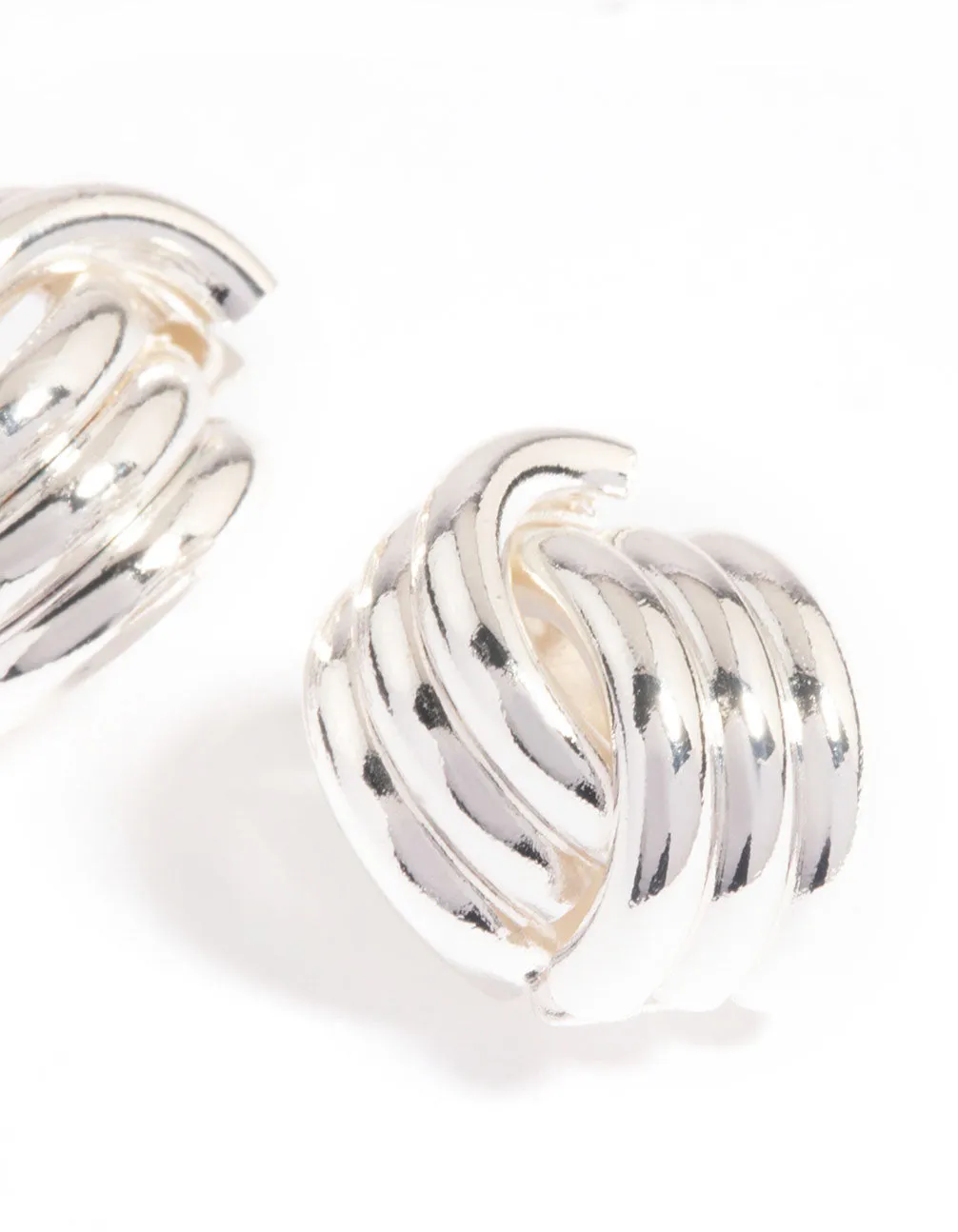 Silver Plated Knotted Stud Earrings