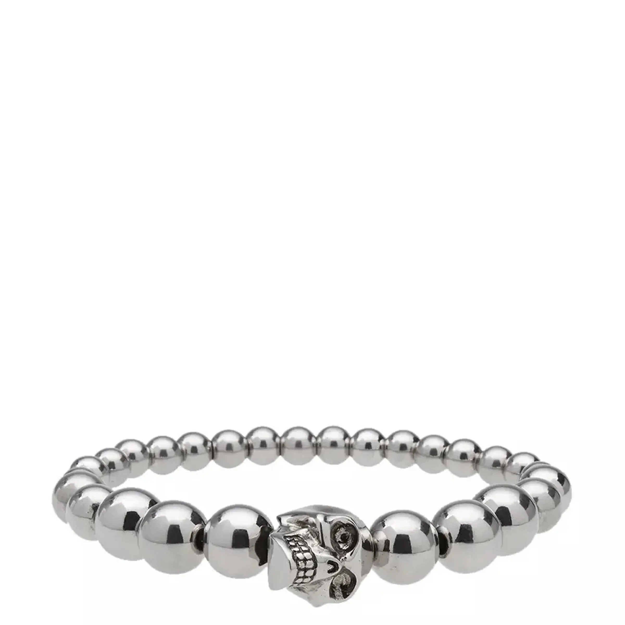 Skull Multi-beaded Bracelet, Silver